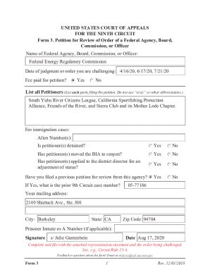 Fillable Online Federal Rules Of Appellate Procedure Form 3 Petition