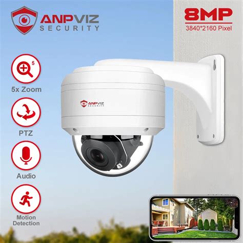 Anpviz Cam Ra De Surveillance Ext Rieure PTZ IP PoE HD 5MP 30m