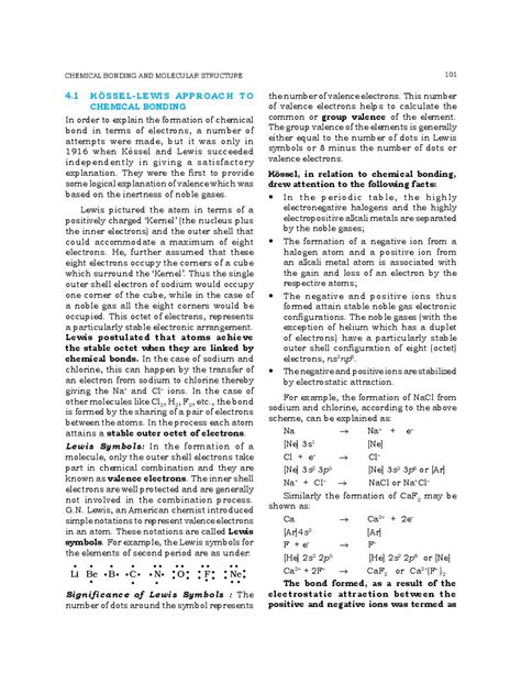 Rbse Book Class Chemistry Chapter Chemical Bonding And Molecular