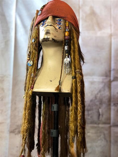 Jack Sparrow Wig Screen Accurate Hand Made Costume Etsy