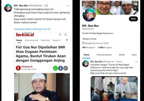 Cek Fakta Beredar Akun Mengatasnamakan Dirinya Di Twitter Gus Nur