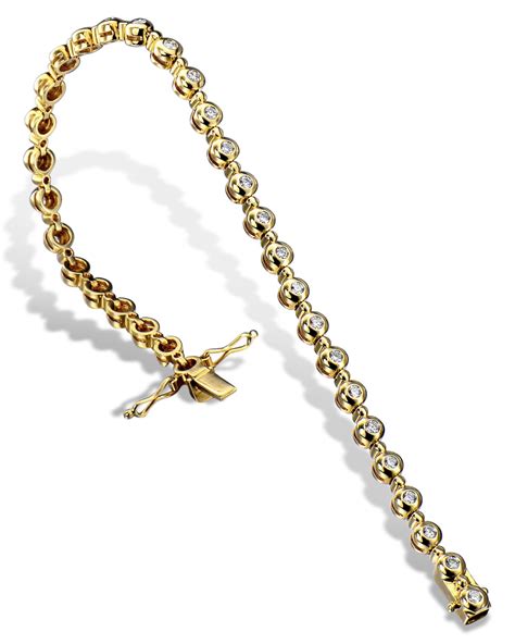 Yellow Gold Bezel Set Diamond Bracelet Turgeon Raine