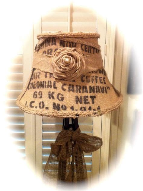 Coffe Sack Lampshade Burlap Decor Shabby Chic Crafts Diy Lamp Shade