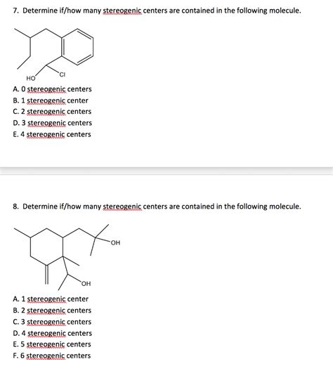 Solved Determine if/how many stereogenic centers are | Chegg.com
