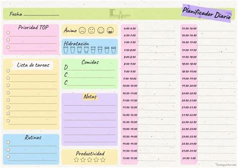 Planificador Diario Planificador De Tareas Imprimible Planificador