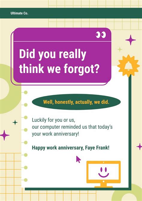 Work Anniversary Quotes | Free Poster Template - Piktochart