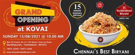 SS Hyderabad Biryani Private Limited, Biryani in chennai