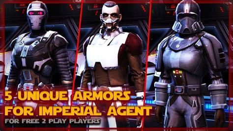 5 Unique Imperial Agent Armors Free 2 Play Edition Swtor 2021 Youtube