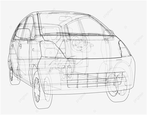 Small Car Sketch Visible, Draft, Sketch, Digital PNG Transparent Image ...