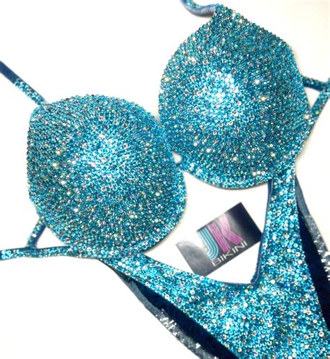 Blue Bikini Competition IFBB NPC Bikini WBFF Bodybuilding Suit Competition Bikini Etsy