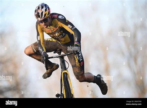 Belgian Wout Van Aert Pictured In Action During The Men S Elite Race Of