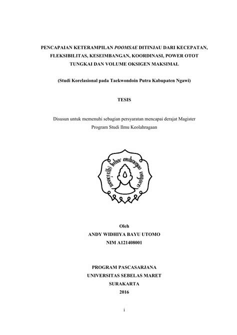 Pdf Pencapaian Keterampilan Poomsae Abstrak Ta Uns Ac Id Wisuda