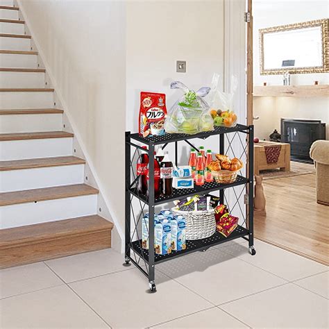 Buy Rhyhorn Folding Kitchen Cart On Wheels For Chefs Outdoor Coffee