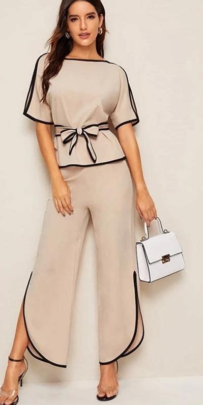 Elegant 2pc Womens Blouse And Pants Set Is A Chic Outfit For The Woman Who Enjoys Dressing