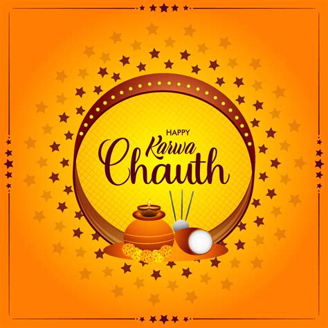 Happy Karwa Chauth Wishes Background Design Vector Illustration