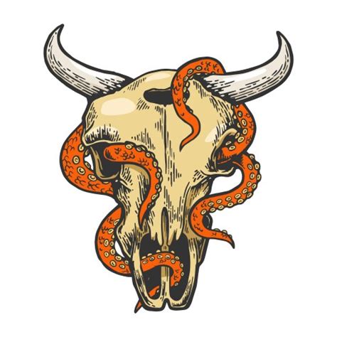 Cow Skull Hand Drawn Sketch Style Royalty Free Vector Image