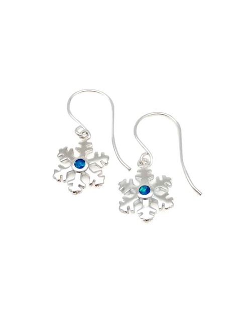 Opal Snowflake Earrings