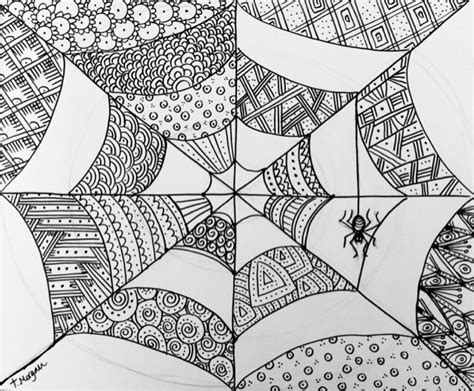 Zentangles Spiderweb Doodle Art Designs Zentangle Drawings Fall Art