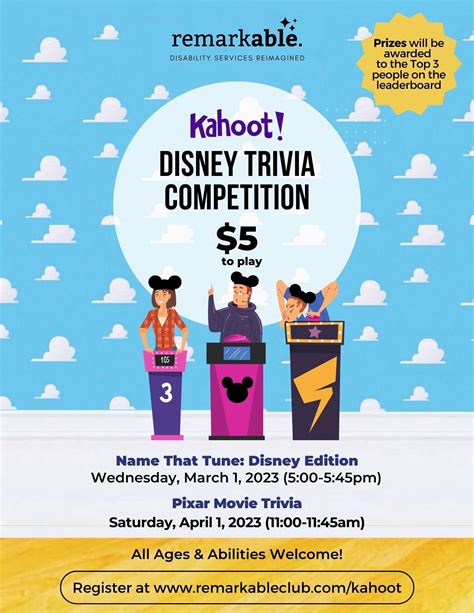 Disney Trivia Kahoot Competitions - Broward County Jewish Abilities ...