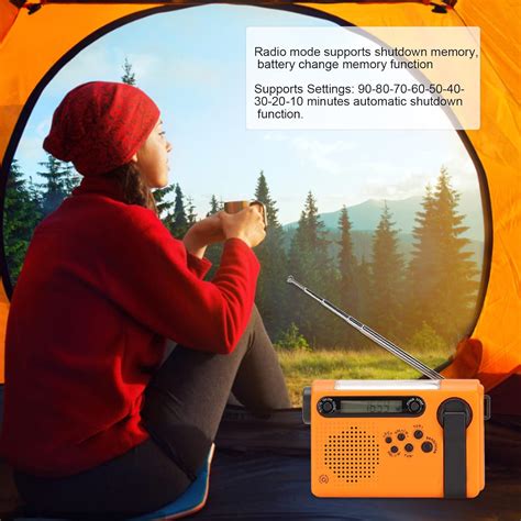 Sanpyl Radio De Emergencia De Manivela Sos Alarma Solar De Carga De