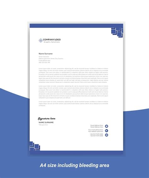 Free Vector Blue Details Letterhead Template