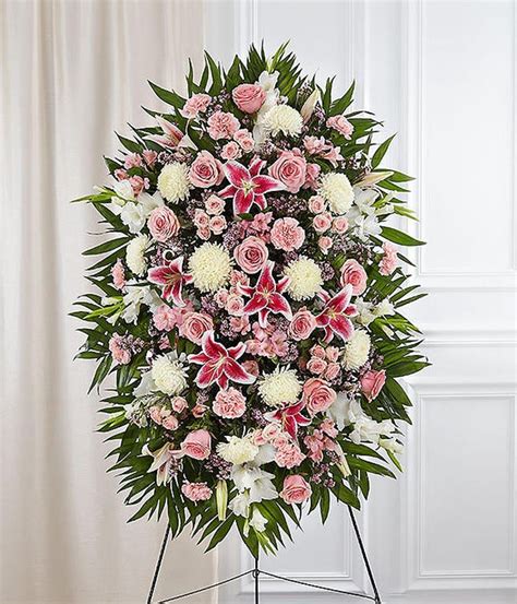 Pink And White Sympathy Standing Spray At From You Flowers