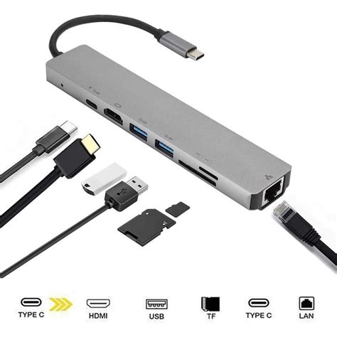 Adaptor Multiport USB C La HDMI 2x USB3 0 USB C Cu PD Cititor SD Si