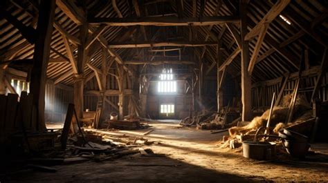 Premium AI Image | Interior of an old barn