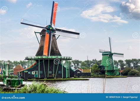 Wind Mills In Holland Stock Photo Image Of Landscape