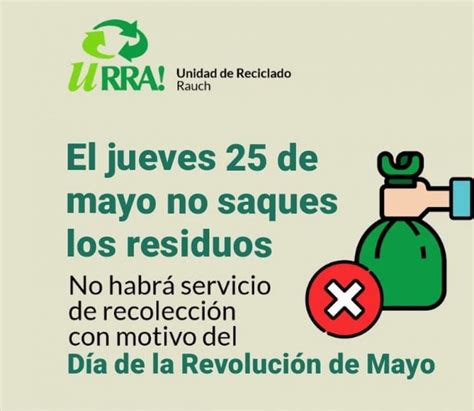 DIRECCION DE AMBIENTE EL 25 DE MAYO NO HABRA RECOLECCION DE RESIDUOS