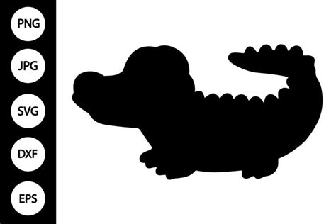 Silhouette Baby Alligator SVG (4482341)