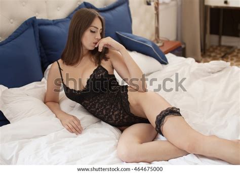 Sensual Brunette Woman Posing Dark Sexy Stock Photo 464675000 Shutterstock