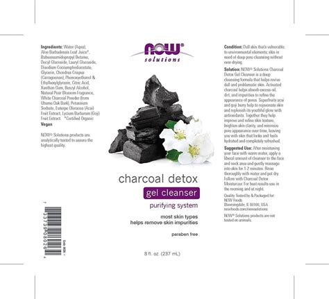 Charcoal Detox Gel Cleanser 8 Fl Oz 237 Ml By Now Discontinued