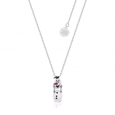 Frozen Collier Avec Pendentif Olaf Plaqu Or Blanc Shopforgeek