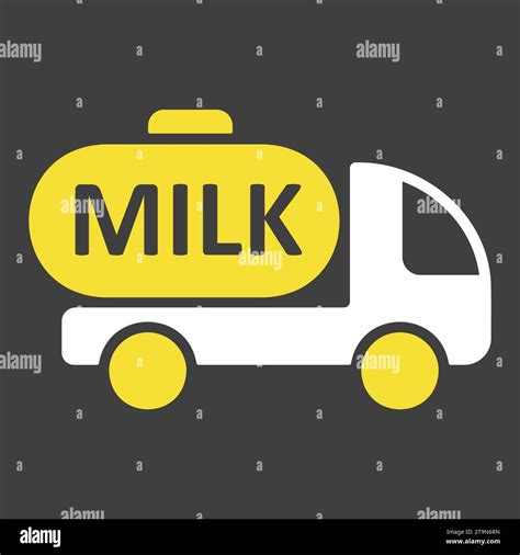 Dairy Milk Delivery Service Truck With Milk Vector On Dark Background