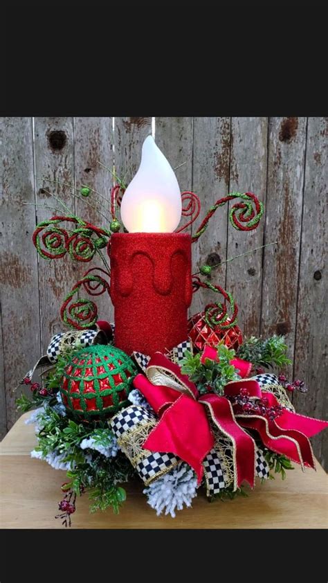 Christmas Candle Centerpiece | Diy christmas decorations easy, Christmas floral arrangements ...