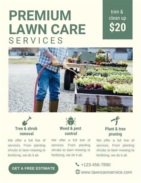 Premium Lawn Care Services Flyer Template Venngage