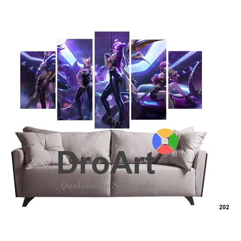 Quadro 5 Peças Skins Kda League Of Legends Oferta Especial Shopee Brasil