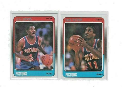 Isiah Thomas Joe Dumars Lot Fleer Cards Pistons Nba Finals Ebay