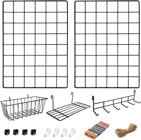 Amazon.com: 2 Pack Wire Wall Grid Panel With Accessories | Includes