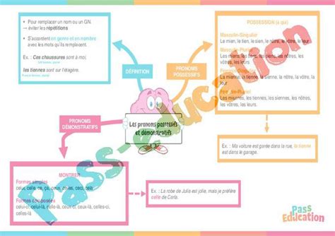 Pronoms possessifs et démonstratifs CM1 Carte mentale PDF à