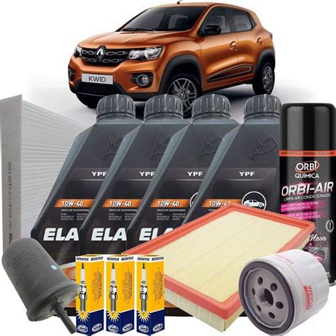 Kit Revisão Troca De Oleo 10W40 Filtros Completo E Velas Renault Kwid