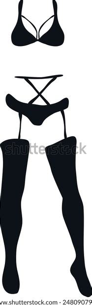 Sexy Black Female Lingerie Isolated White Stock Vector Royalty Free Shutterstock