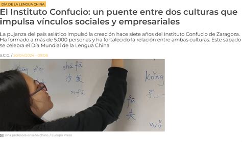 Art Culo En Arag N Noticias Sobre El D A De La Lengua China Instituto