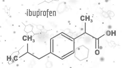 Fórmula Estrutural Do Ibuprofeno Ilustração Stock Ilustração de