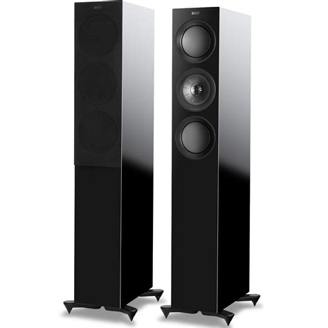 Kef New R5 Pair 5 25 3 Way Floor Standing Speakers Gloss Black Accessories4less