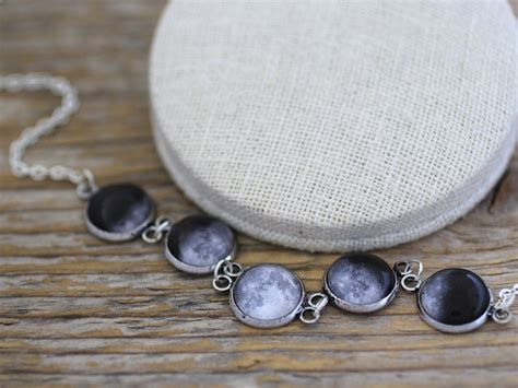 Moon Phases Necklace Moon Phases Phases Of The Moon Moon Etsy