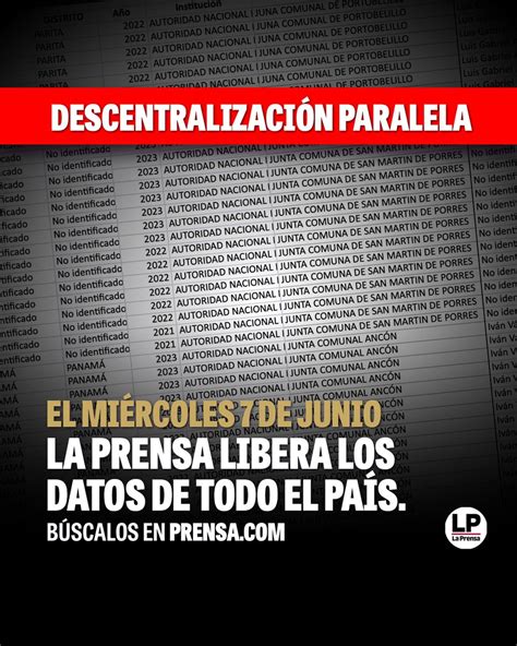 La Prensa Panamá on Twitter Liberamos los datos de descentralización