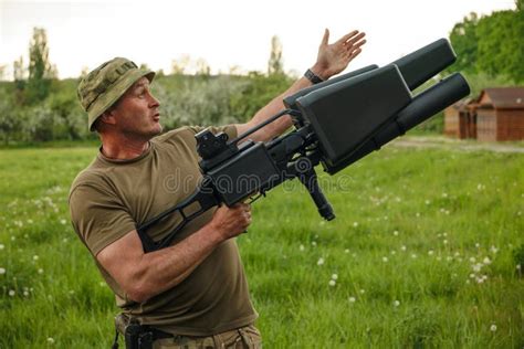 Ukrainian Militaries Testing Portable Antidrone Jammer Rifle Editorial Photo - Image of ...