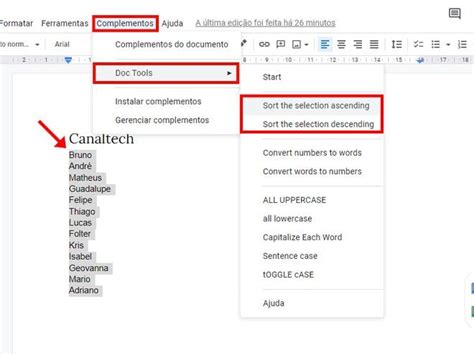 Como Colocar Uma Lista Ou Par Grafos Em Ordem Alfab Tica No Word